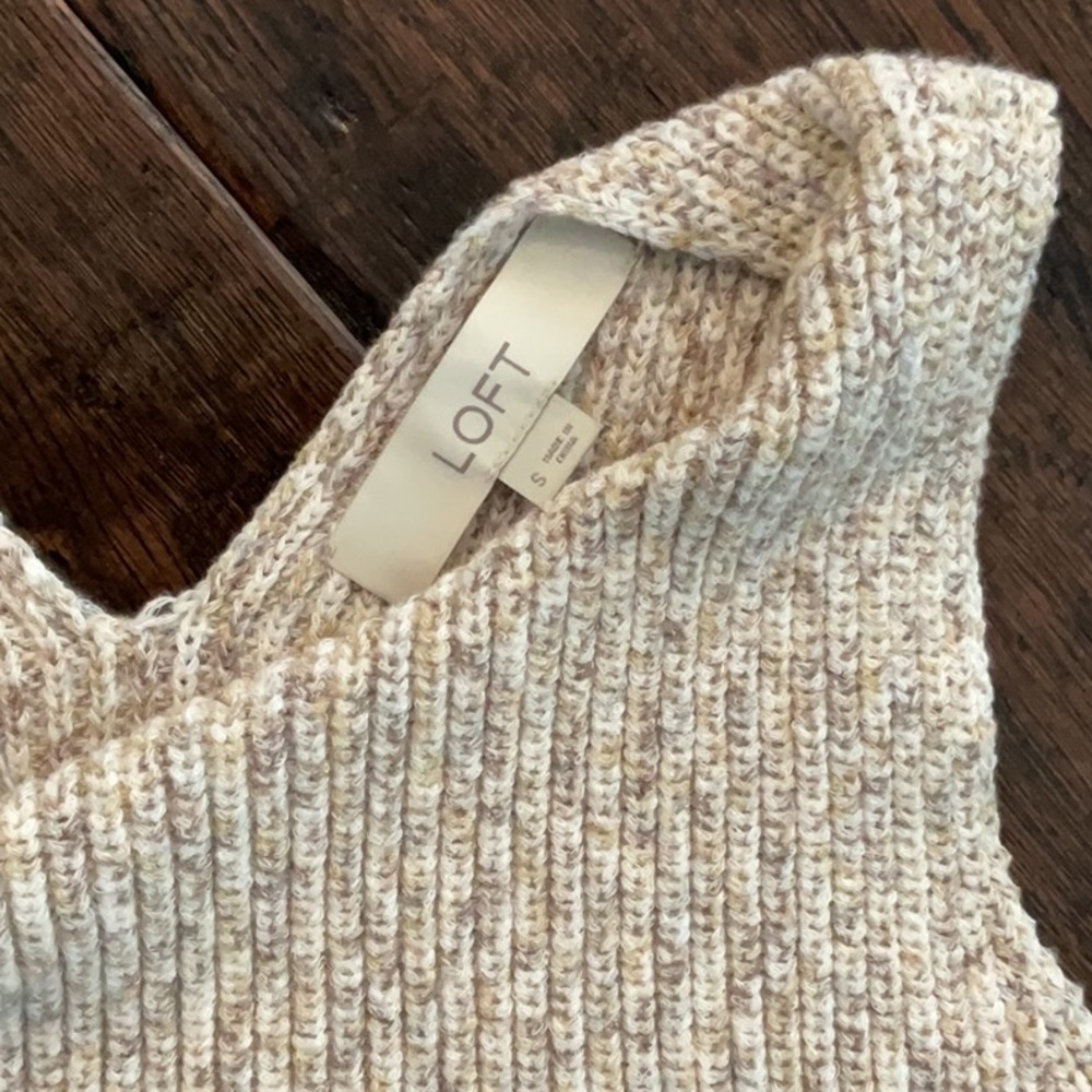 LOFT Ribbed Knit Tank in Light Gray - Picture 2 of 4